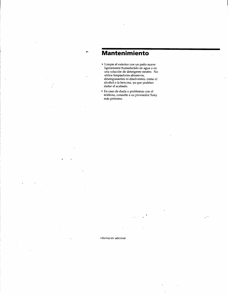 Mantenimiento | Sony IT-M202 User Manual | Page 51 / 55