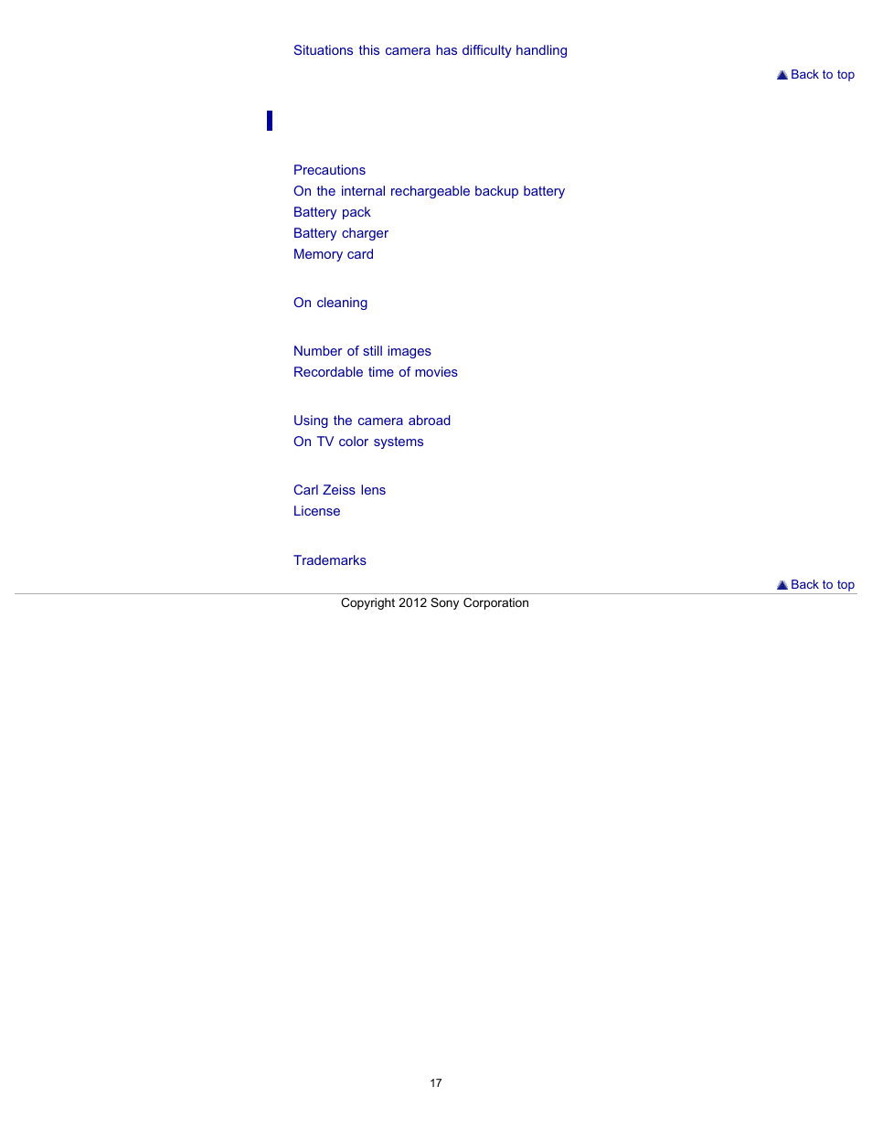 Sony DSC-W630 User Manual | Page 17 / 186