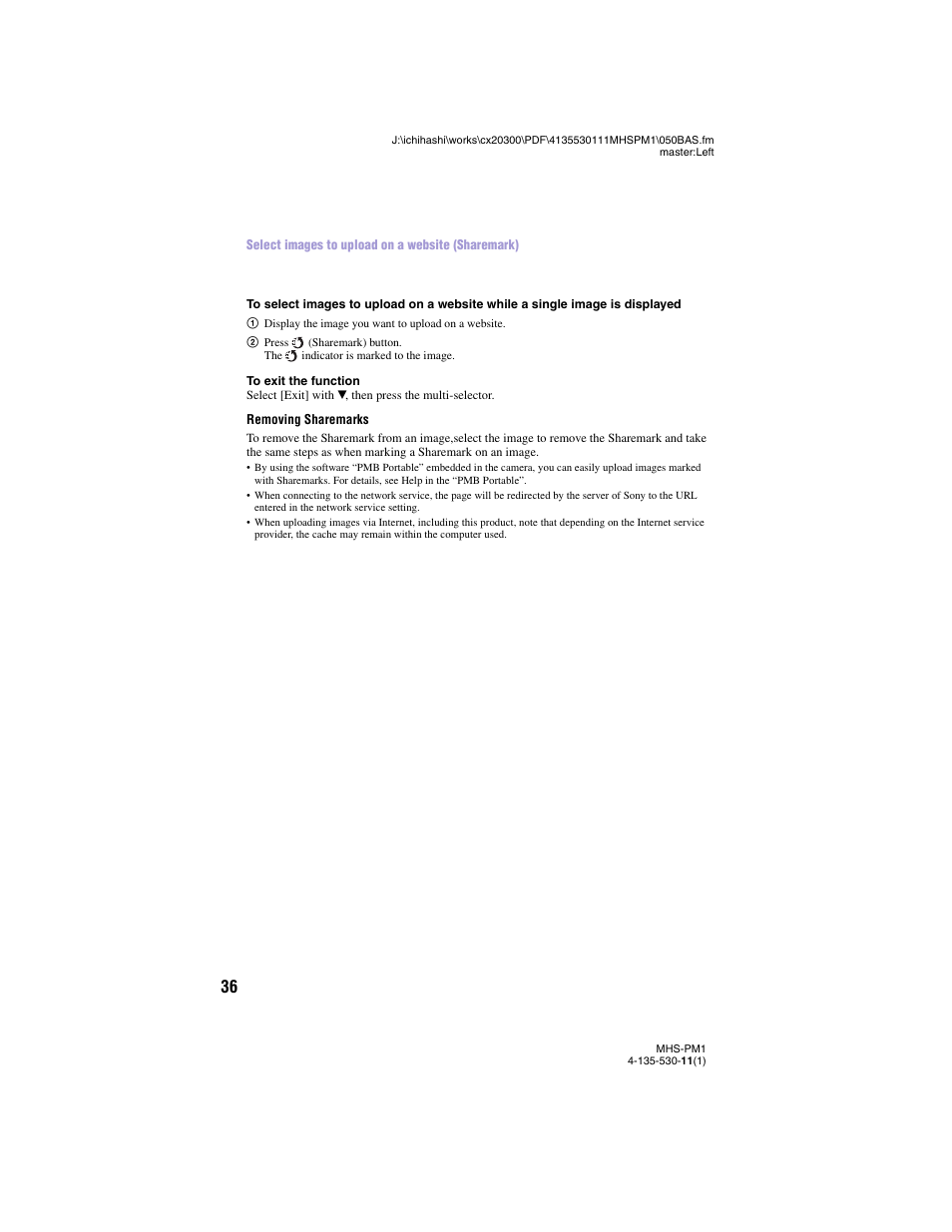 Sony bloggie  MHS-PM1 User Manual | Page 36 / 75