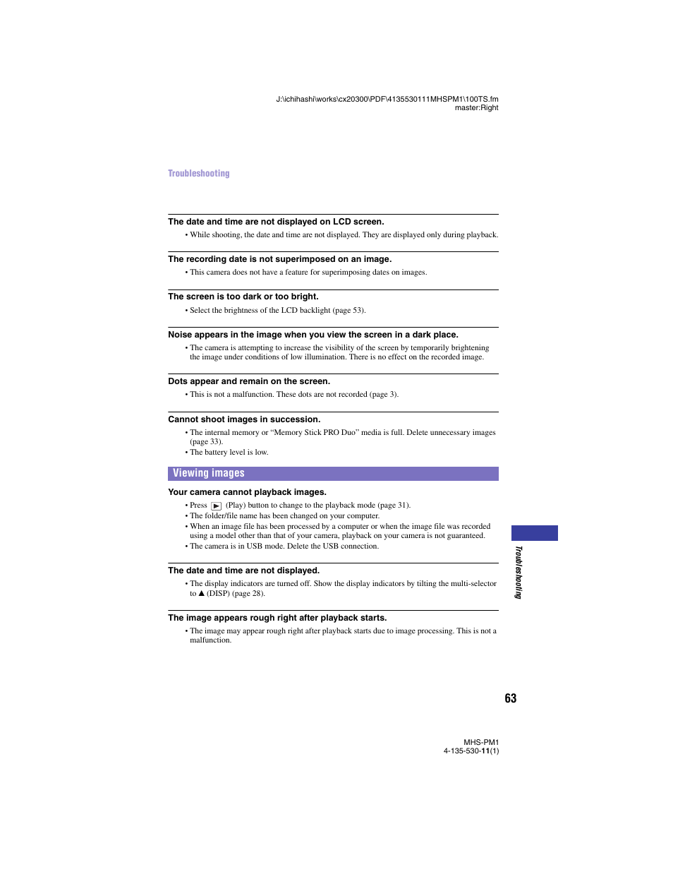 Viewing images | Sony bloggie  MHS-PM1 User Manual | Page 63 / 75