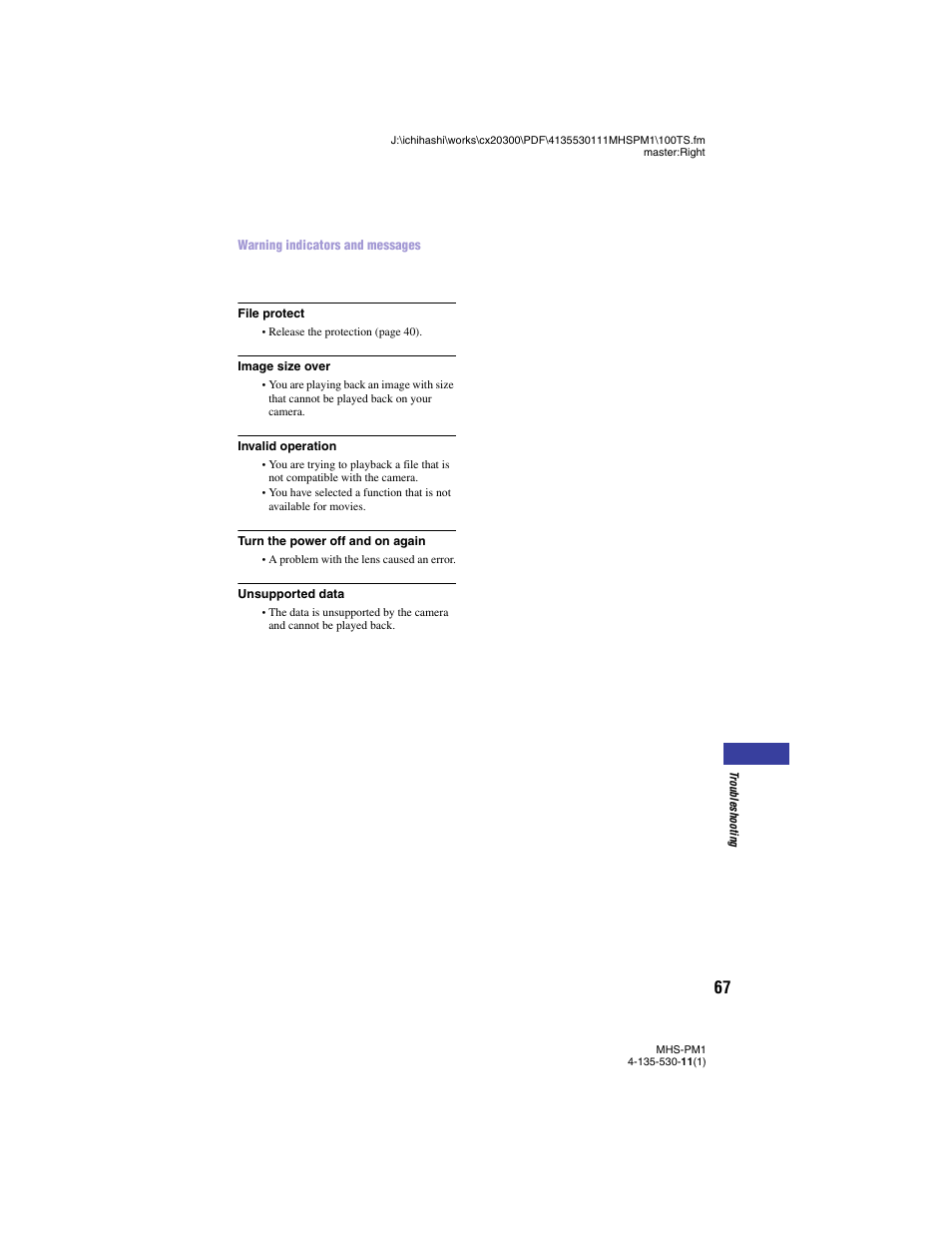 Sony bloggie  MHS-PM1 User Manual | Page 67 / 75
