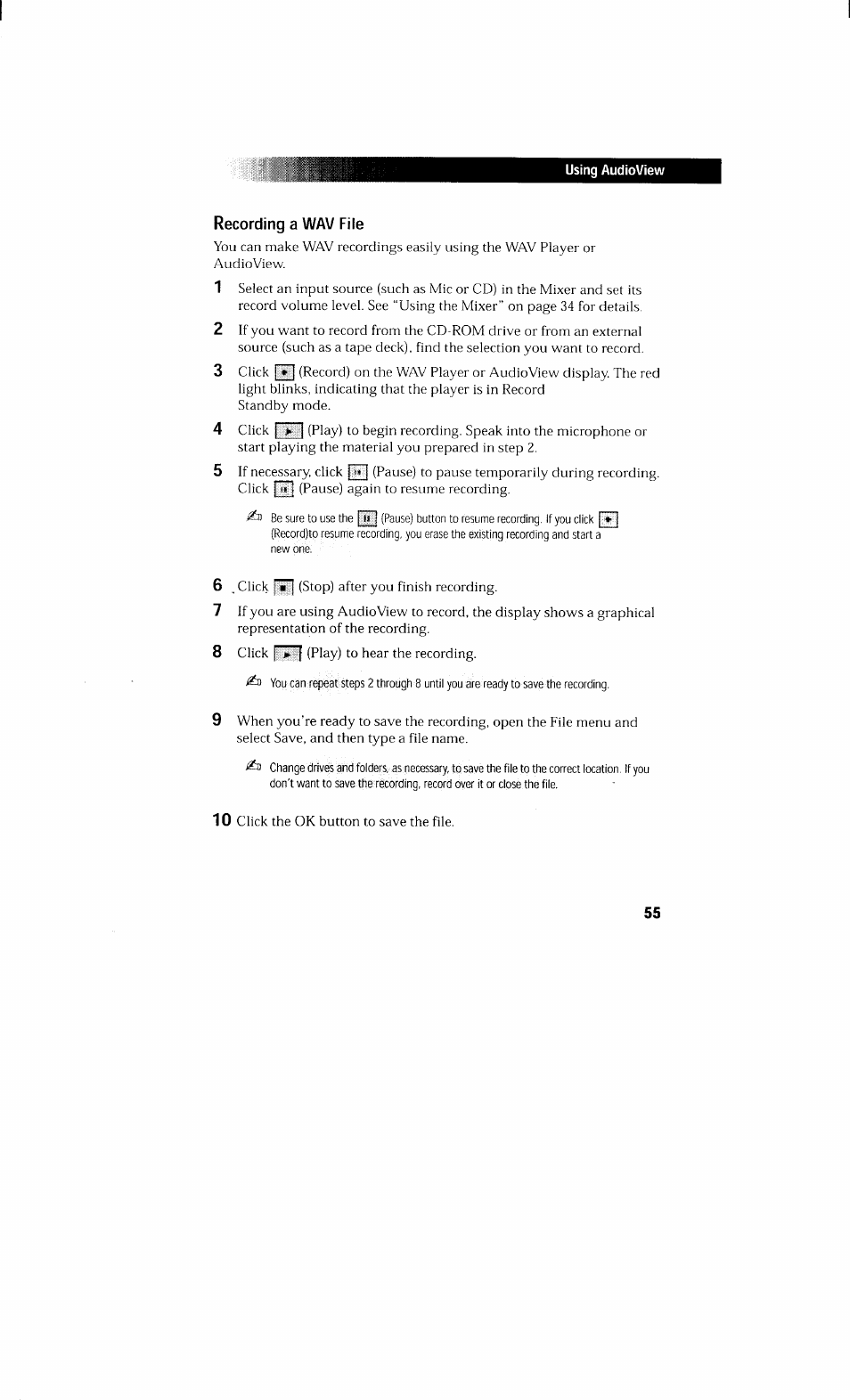 Recording a wav file | Sony PCV-230 User Manual | Page 63 / 164