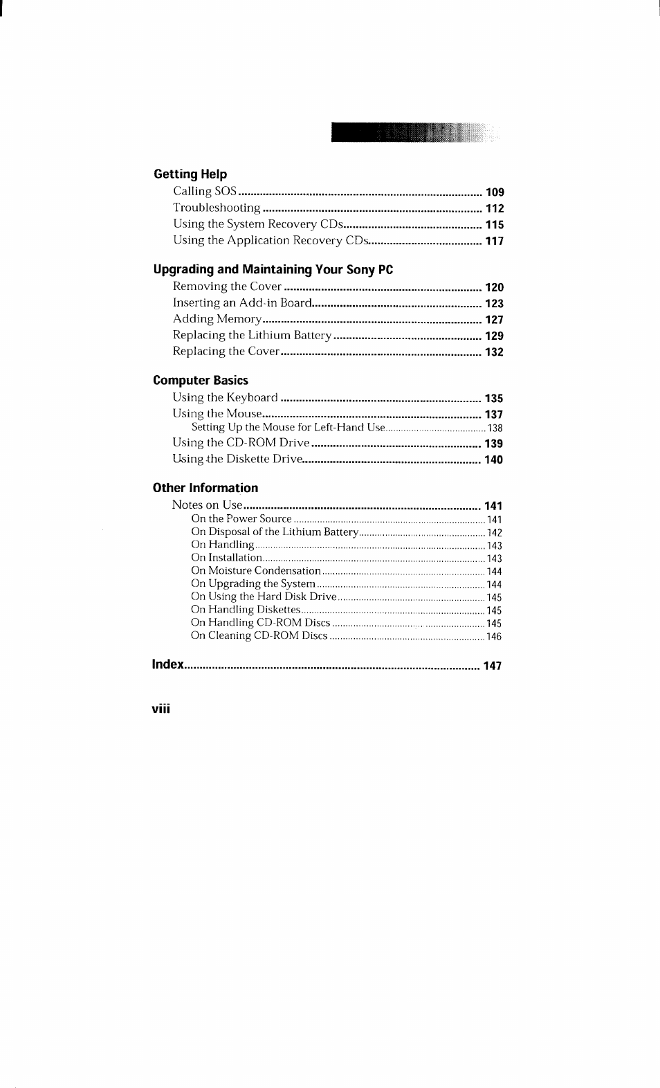 Sony PCV-230 User Manual | Page 8 / 164