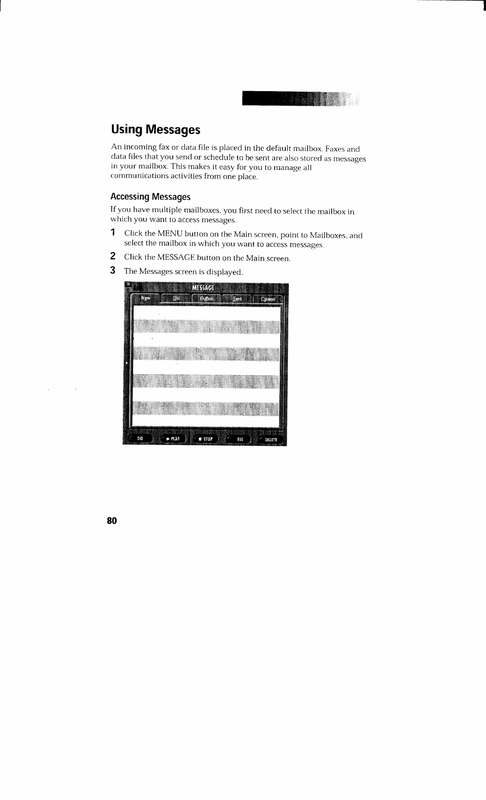 Using messages, Accessing messages | Sony PCV-230 User Manual | Page 88 / 164