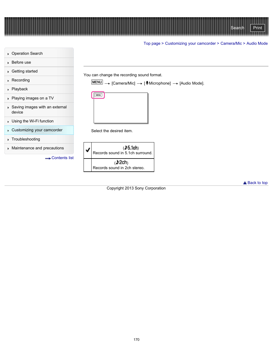 Audio mode, Handycam" user guide | Sony HDR-PJ790V User Manual | Page 179 / 287