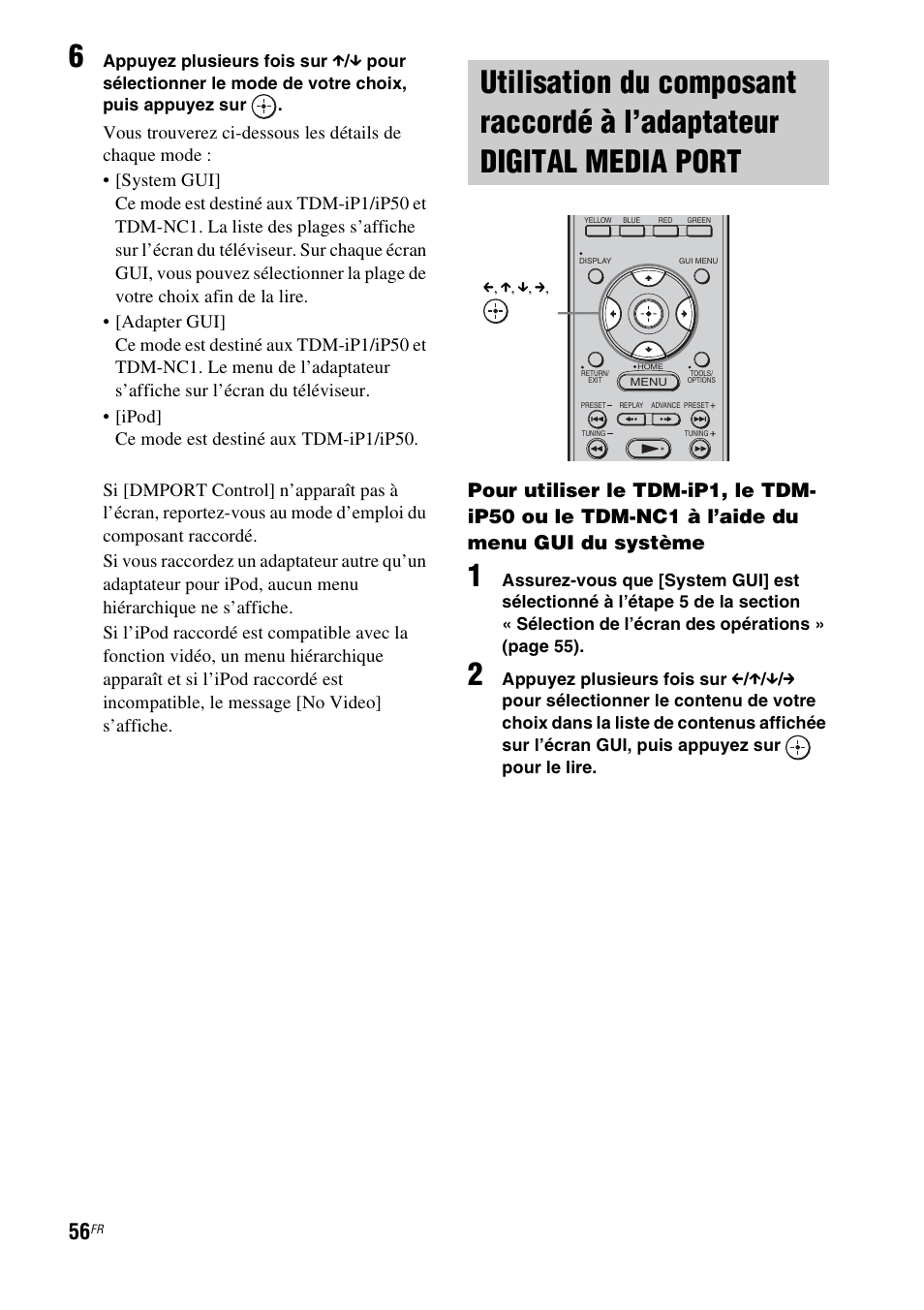 Utilisation du composant raccordé à, L’adaptateur digital media port | Sony HT-CT500 User Manual | Page 162 / 340