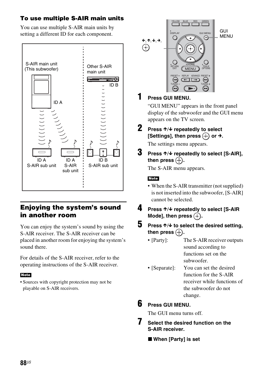 Enjoying the system’s sound in another room | Sony HT-CT500 User Manual | Page 88 / 340