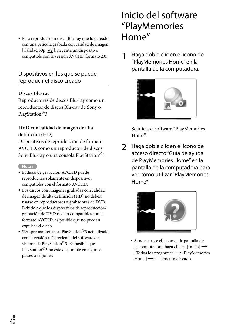 Inicio del software “playmemories home | Sony HDR-GW77V User Manual | Page 104 / 199