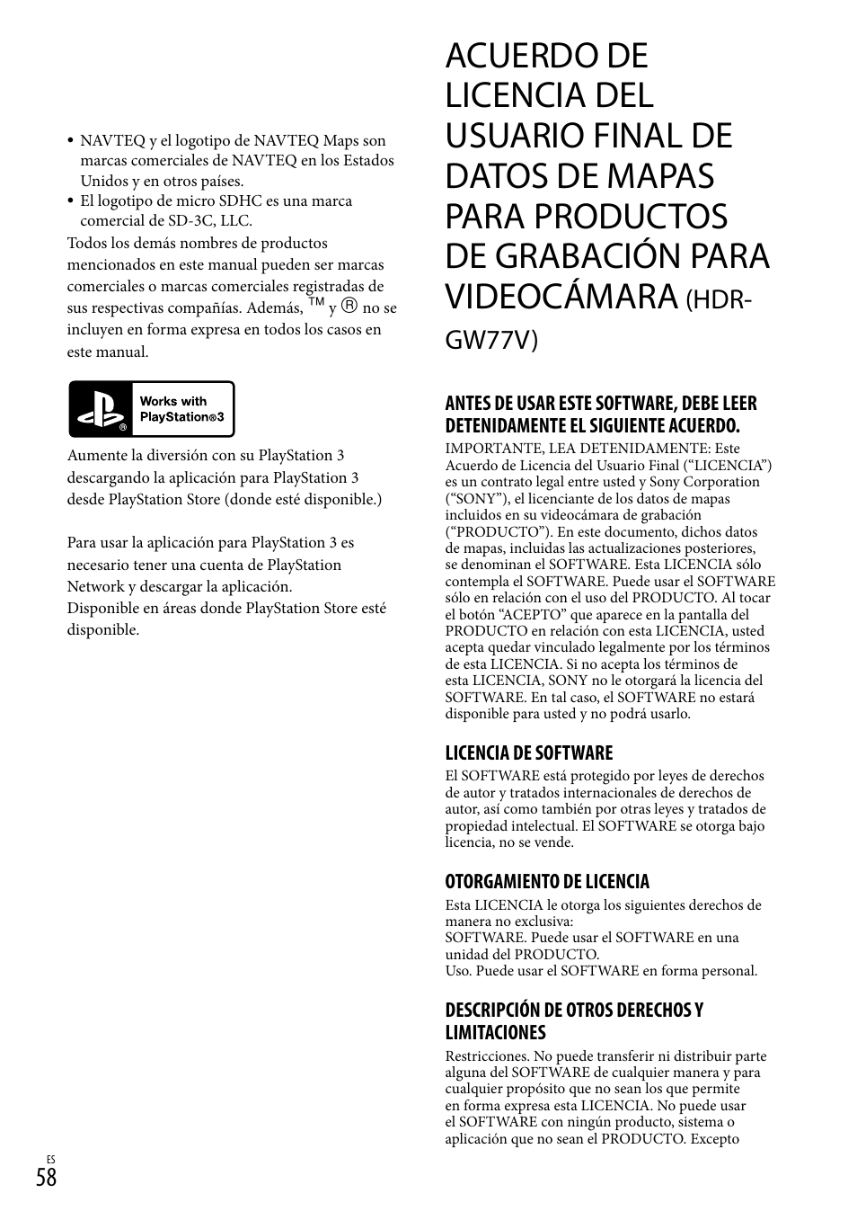 Hdr- gw77v) | Sony HDR-GW77V User Manual | Page 122 / 199