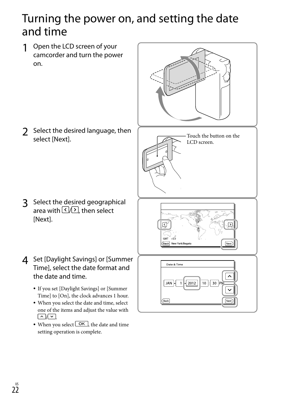 Sony HDR-GW77V User Manual | Page 22 / 199