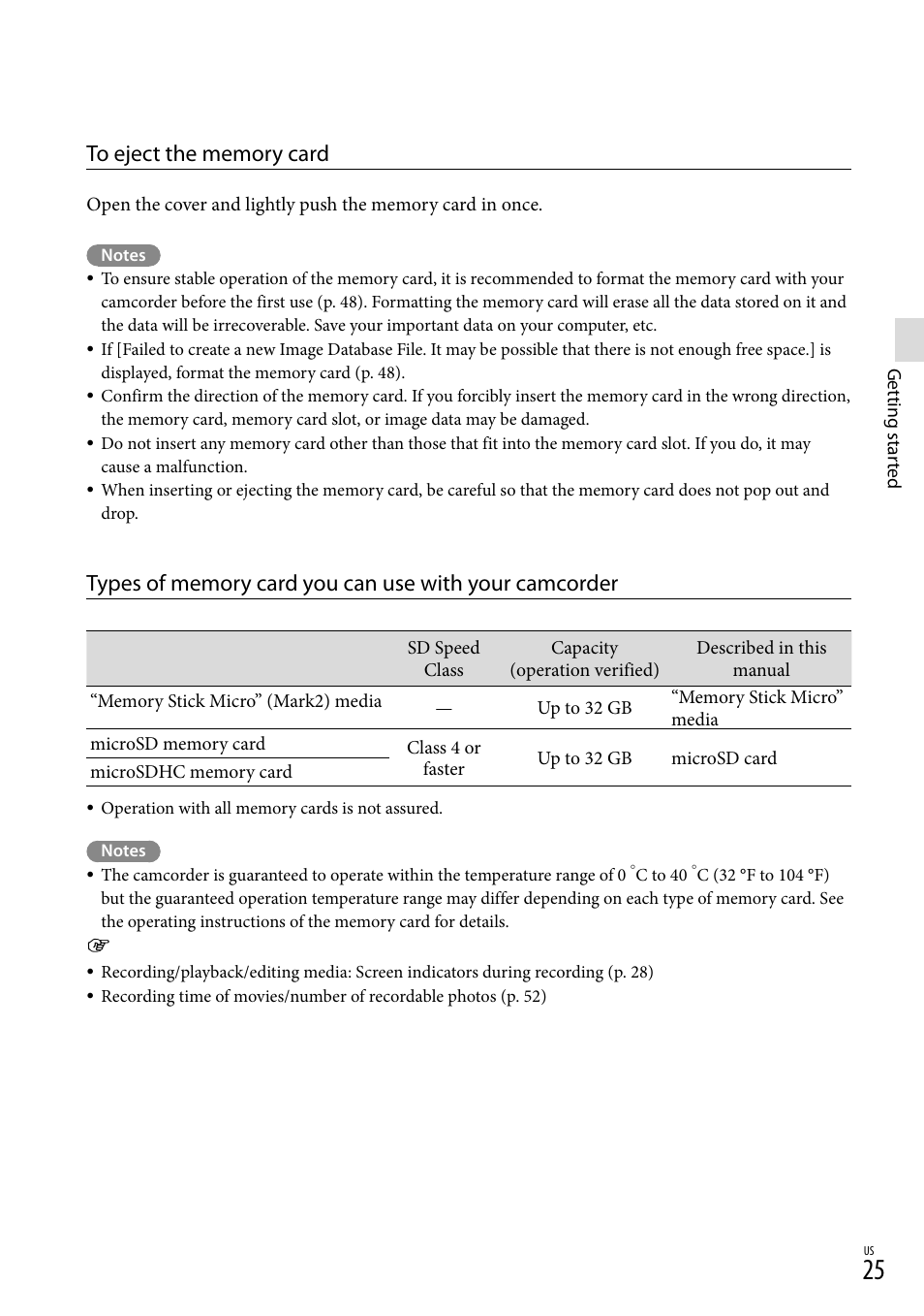 Sony HDR-GW77V User Manual | Page 25 / 199