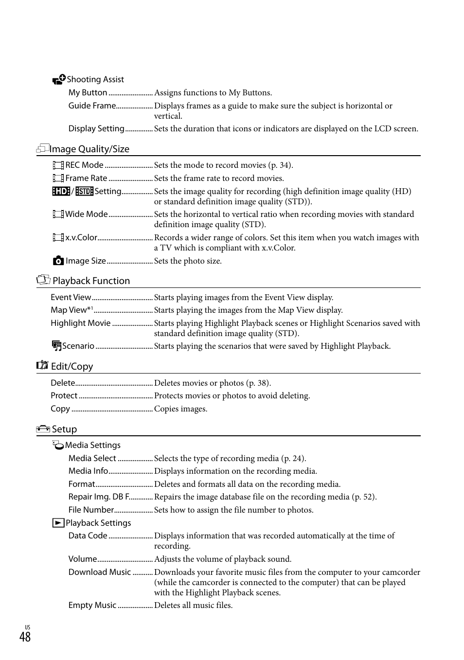 48). f | Sony HDR-GW77V User Manual | Page 48 / 199