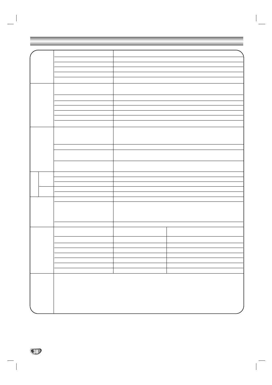 Especificaciones | Sony DAV-SB100 User Manual | Page 116 / 157