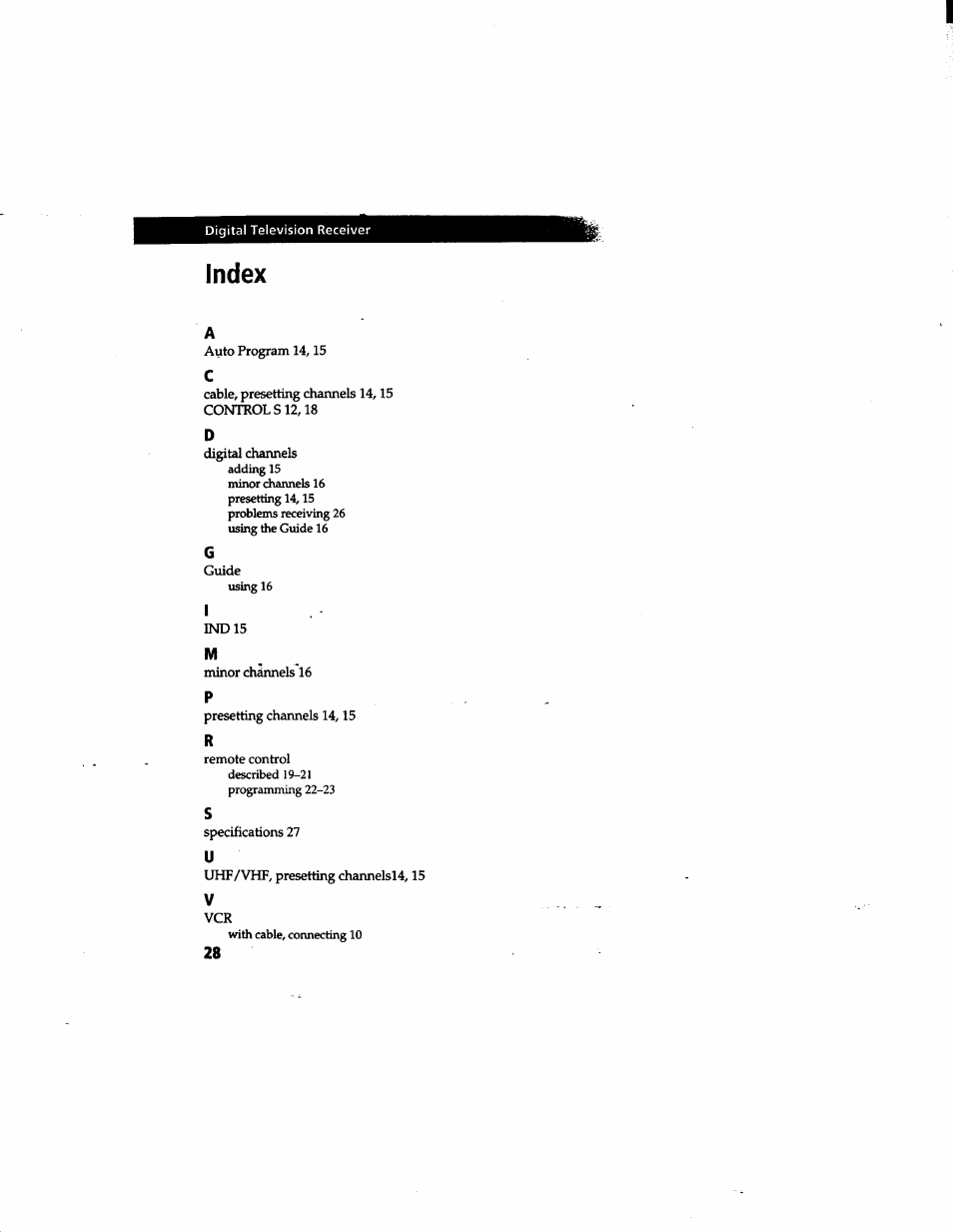 Index | Sony DTR-HD1 User Manual | Page 28 / 54