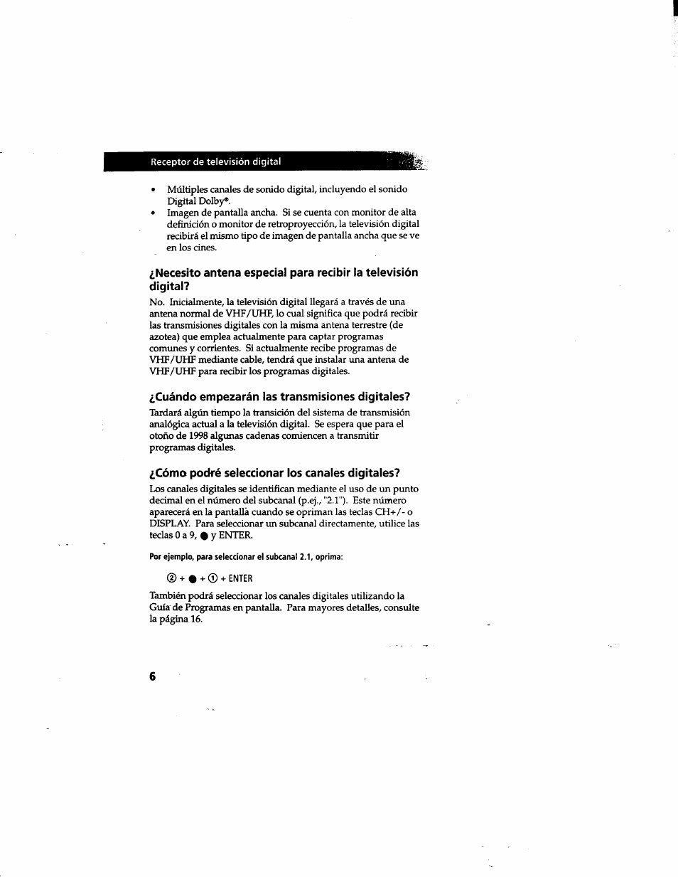 Cuándo empezarán las transmisiones digitales, Cómo podré seleccionar los canales digitales | Sony DTR-HD1 User Manual | Page 33 / 54