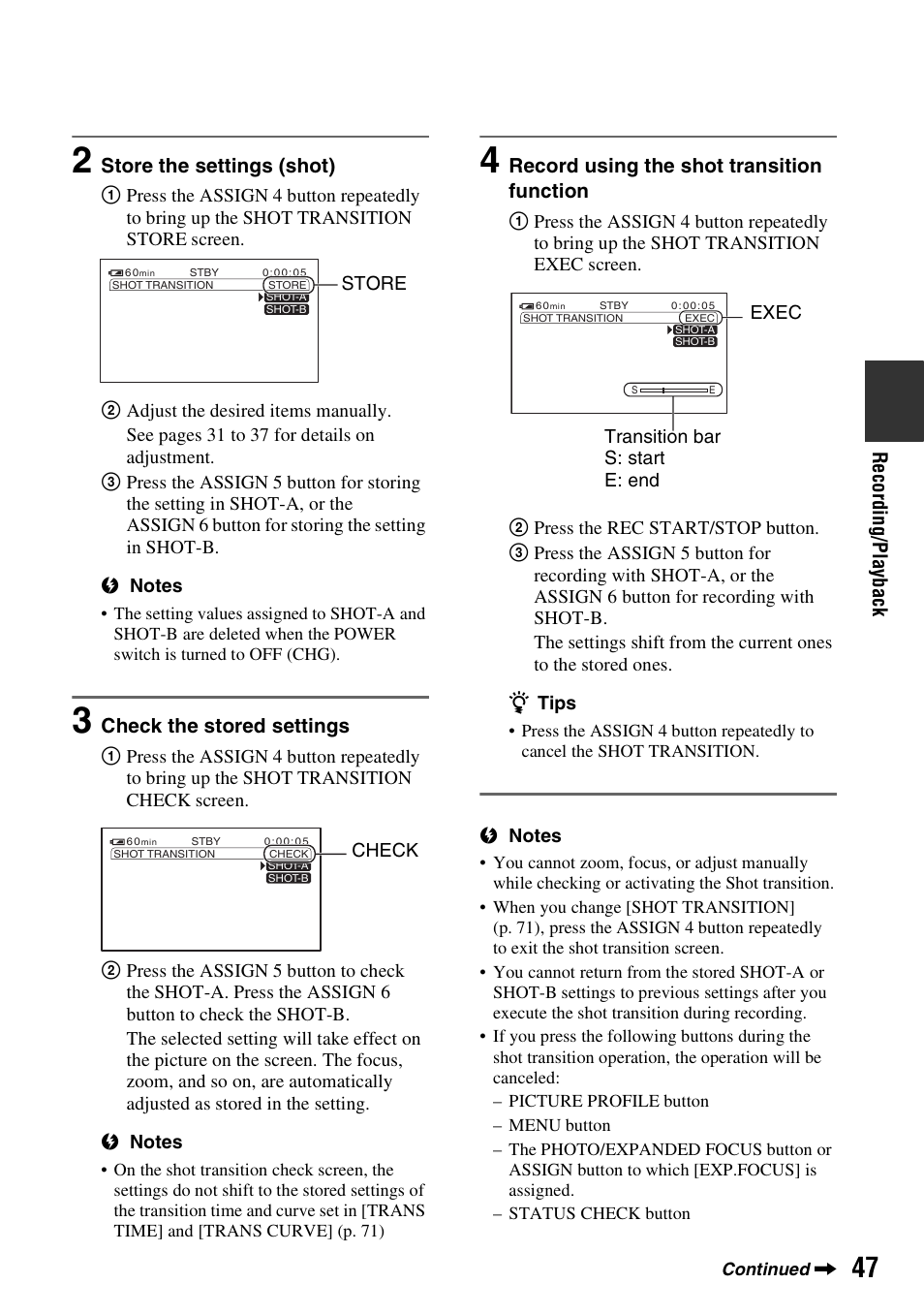 Sony HDR-FX1000 User Manual | Page 47 / 151