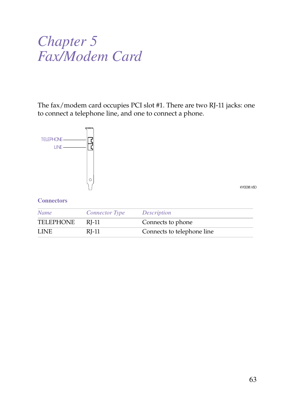 Heading1 - fax/modem card, Chapter 5 — fax/modem card, Chapter 5 fax/modem card | Sony PCV-J150 User Manual | Page 75 / 104