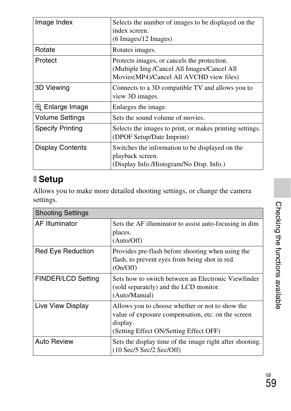Xsetup | Sony NEX-5NK User Manual | Page 59 / 94