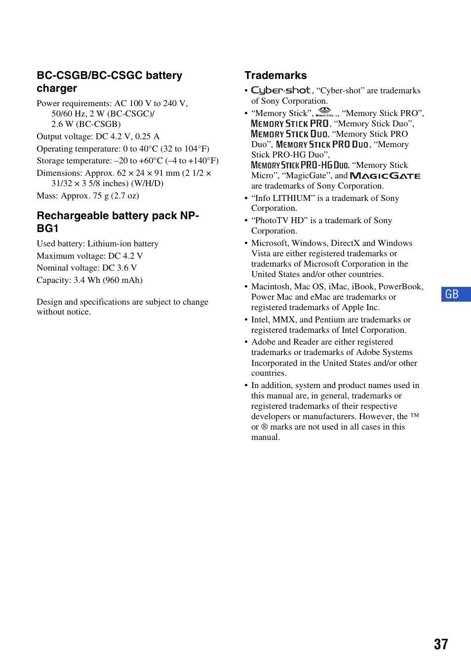 Sony DSC-W130 User Manual | Page 37 / 72