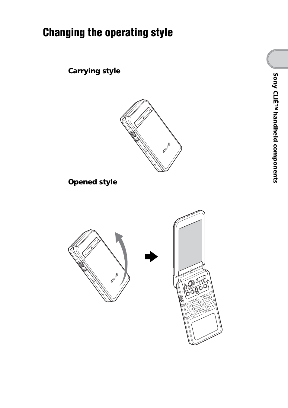 Changing the operating style | Sony PEG-NZ90 User Manual | Page 15 / 116