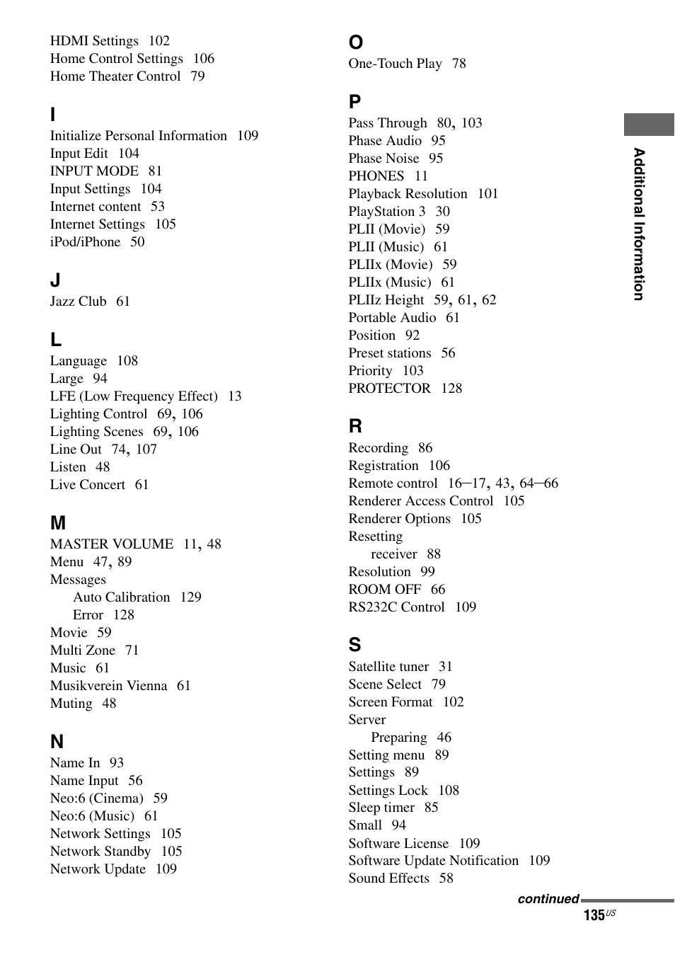 Sony STR-DA2800ES User Manual | Page 135 / 138