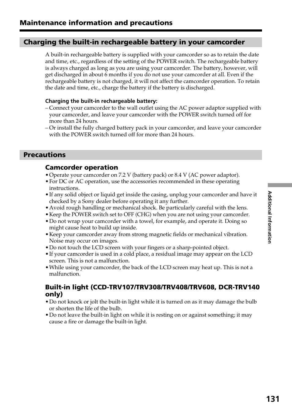 Sony DCR-TRV140 User Manual | Page 131 / 148