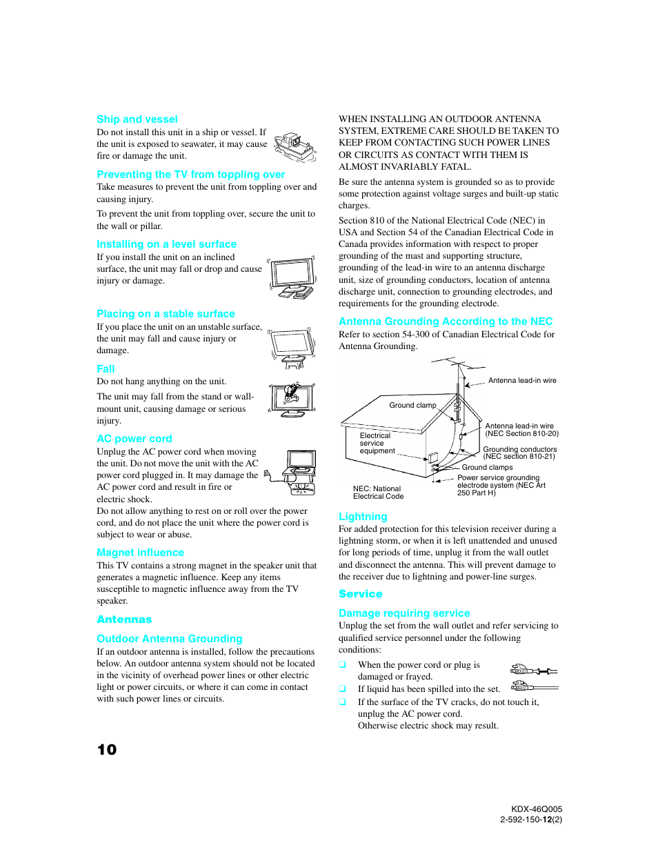 Sony KDX-46Q005 User Manual | Page 12 / 151