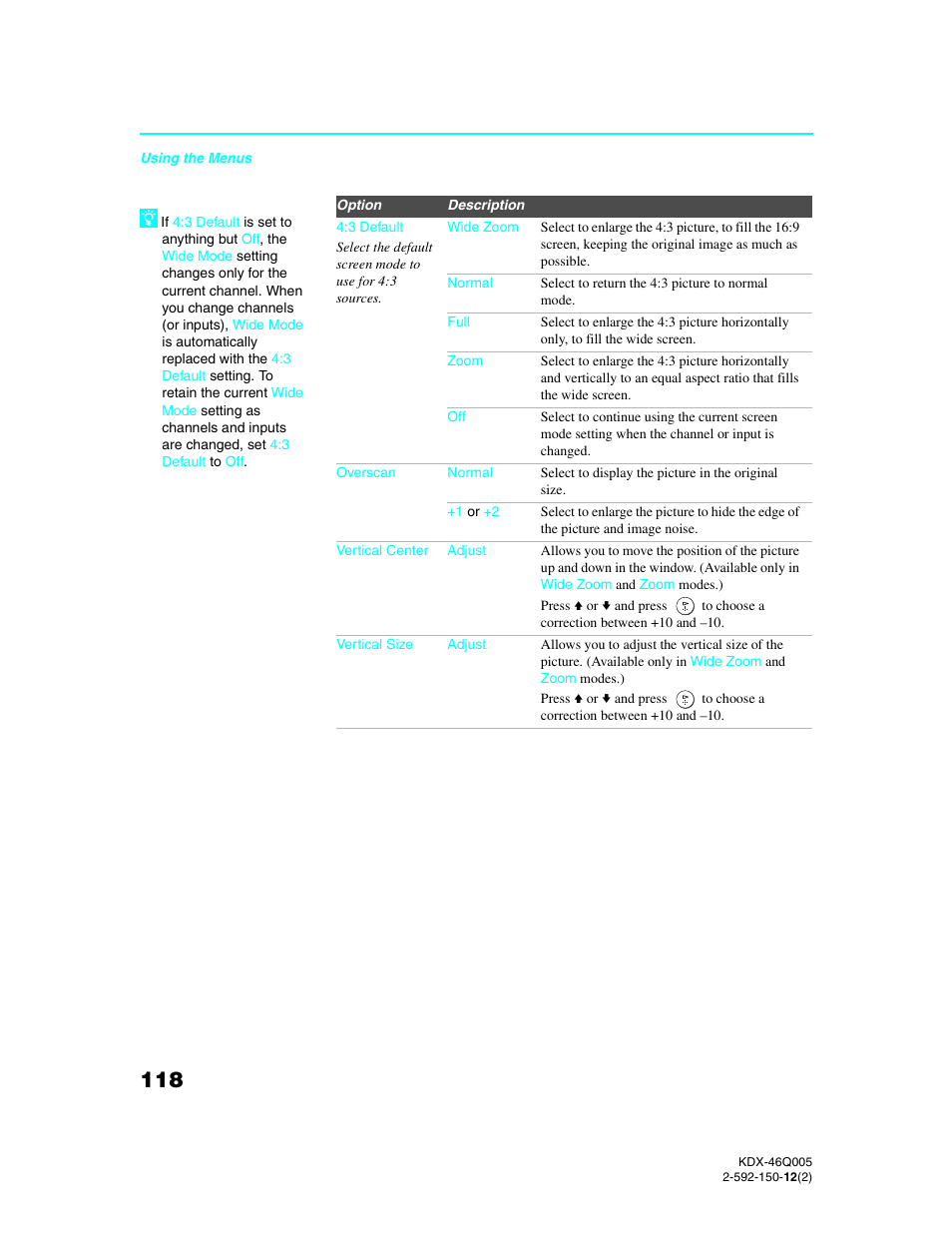 Sony KDX-46Q005 User Manual | Page 120 / 151