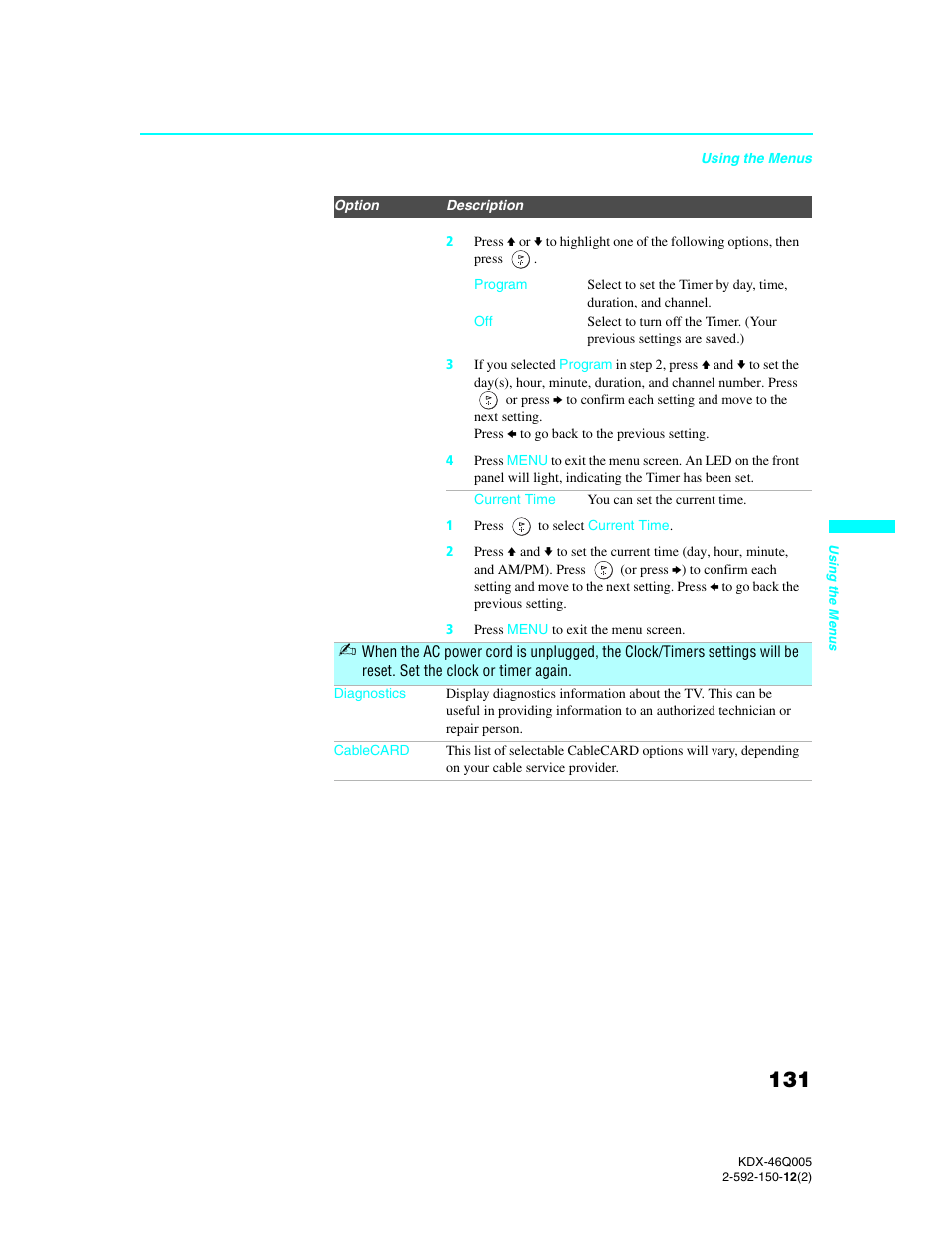 Sony KDX-46Q005 User Manual | Page 133 / 151