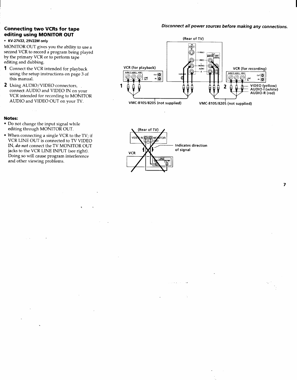 Notes | Sony KV-27V22 User Manual | Page 10 / 28