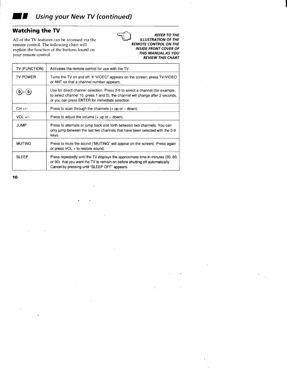 W using your new tv (continued), Watching the tv | Sony KV-27V22 User Manual | Page 13 / 28