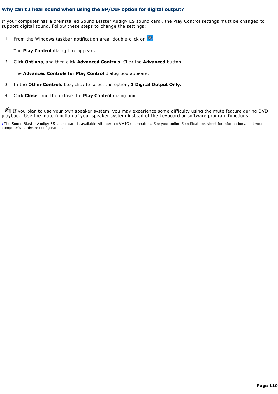 Sony PCV-V210P User Manual | Page 110 / 131