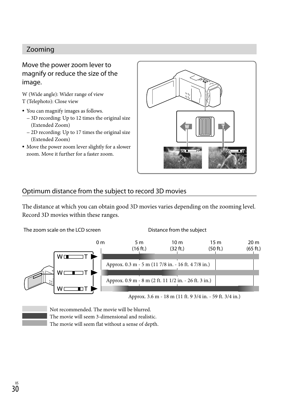 Zooming, Er (30) | Sony HDR-TD30V User Manual | Page 30 / 84