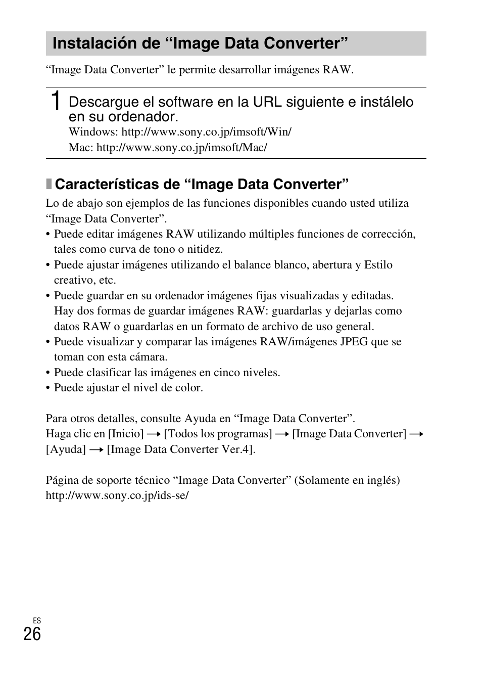 Instalación de “image data converter | Sony DSC-RX100 User Manual | Page 60 / 68
