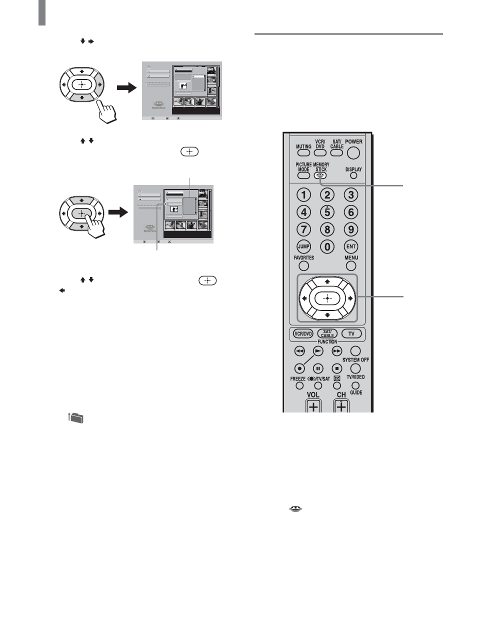 Sorting image files, Press v/b to move the cursor to the folder list | Sony KLV-21SG2 User Manual | Page 68 / 80