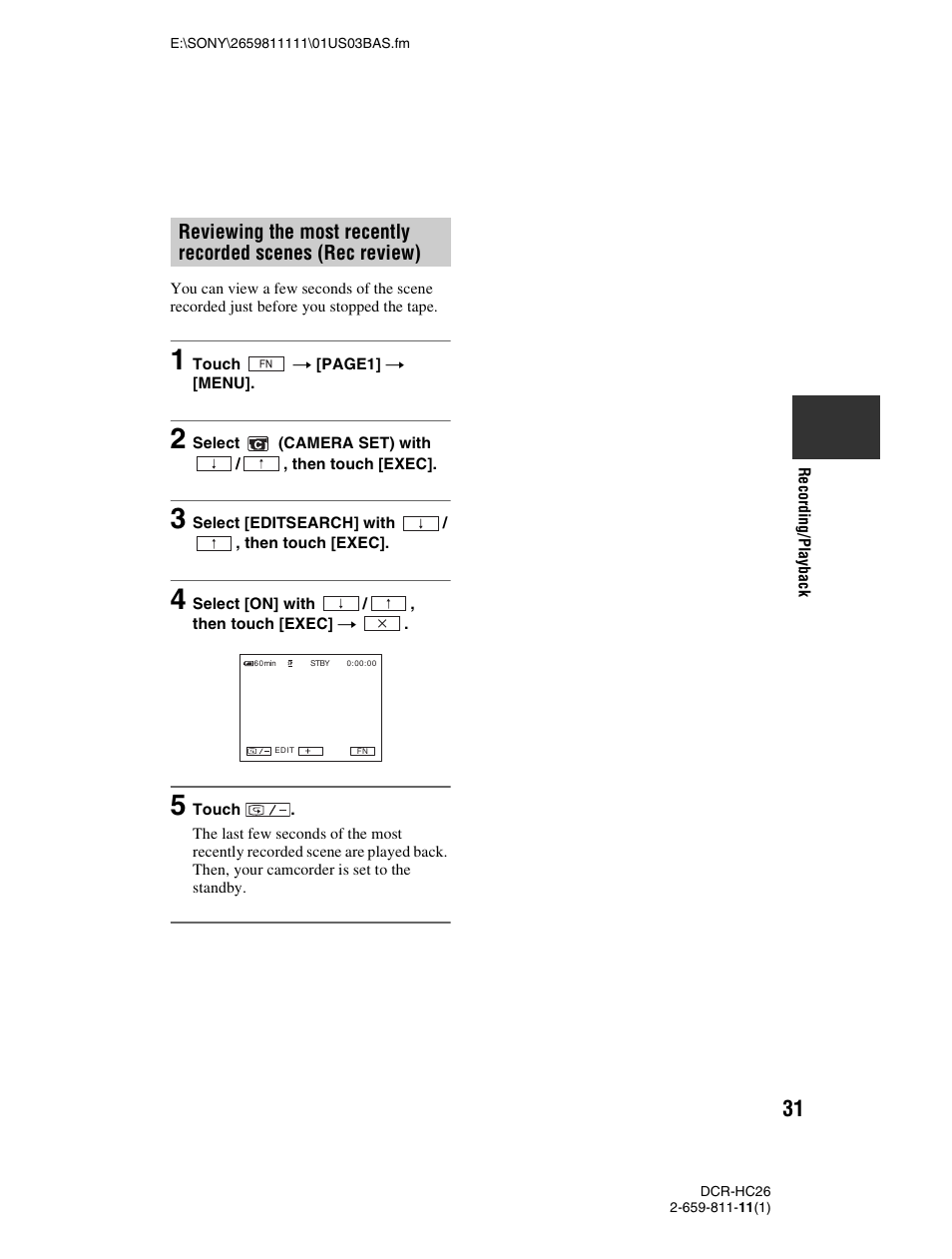 Sony DCR-HC26 User Manual | Page 31 / 92