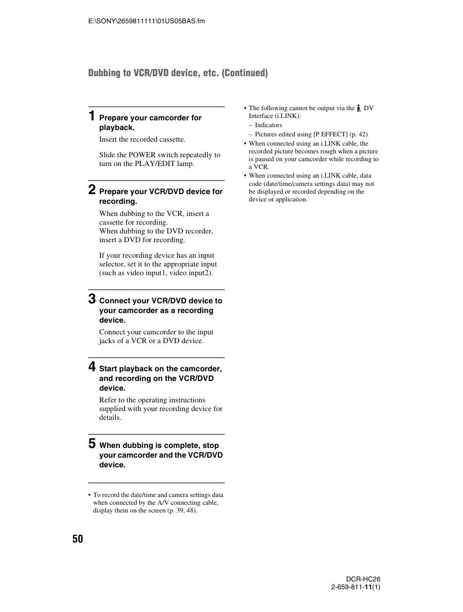 Sony DCR-HC26 User Manual | Page 50 / 92