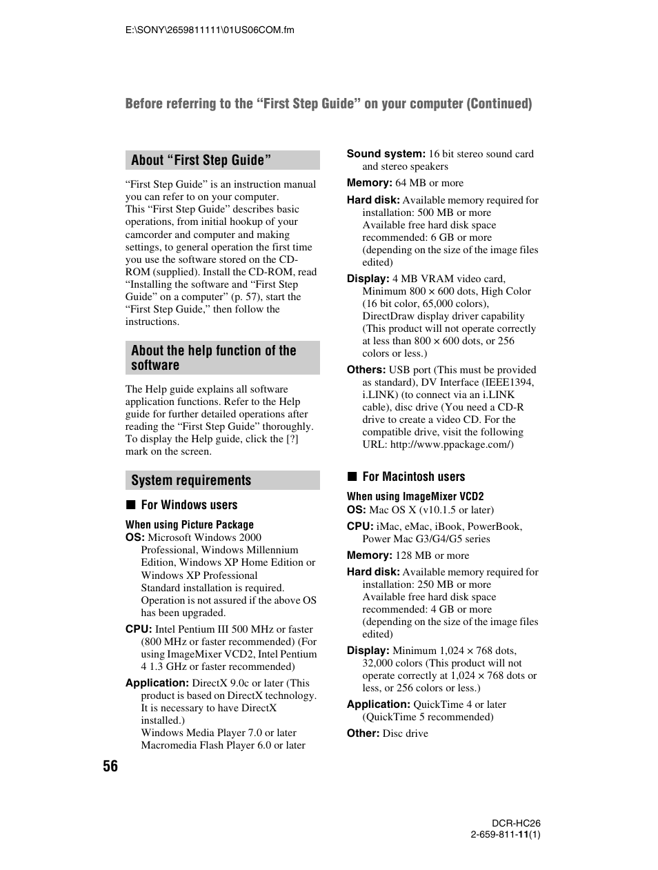 Sony DCR-HC26 User Manual | Page 56 / 92