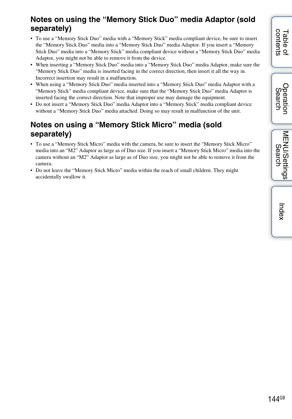 Sony DSC-TX5 User Manual | Page 144 / 150