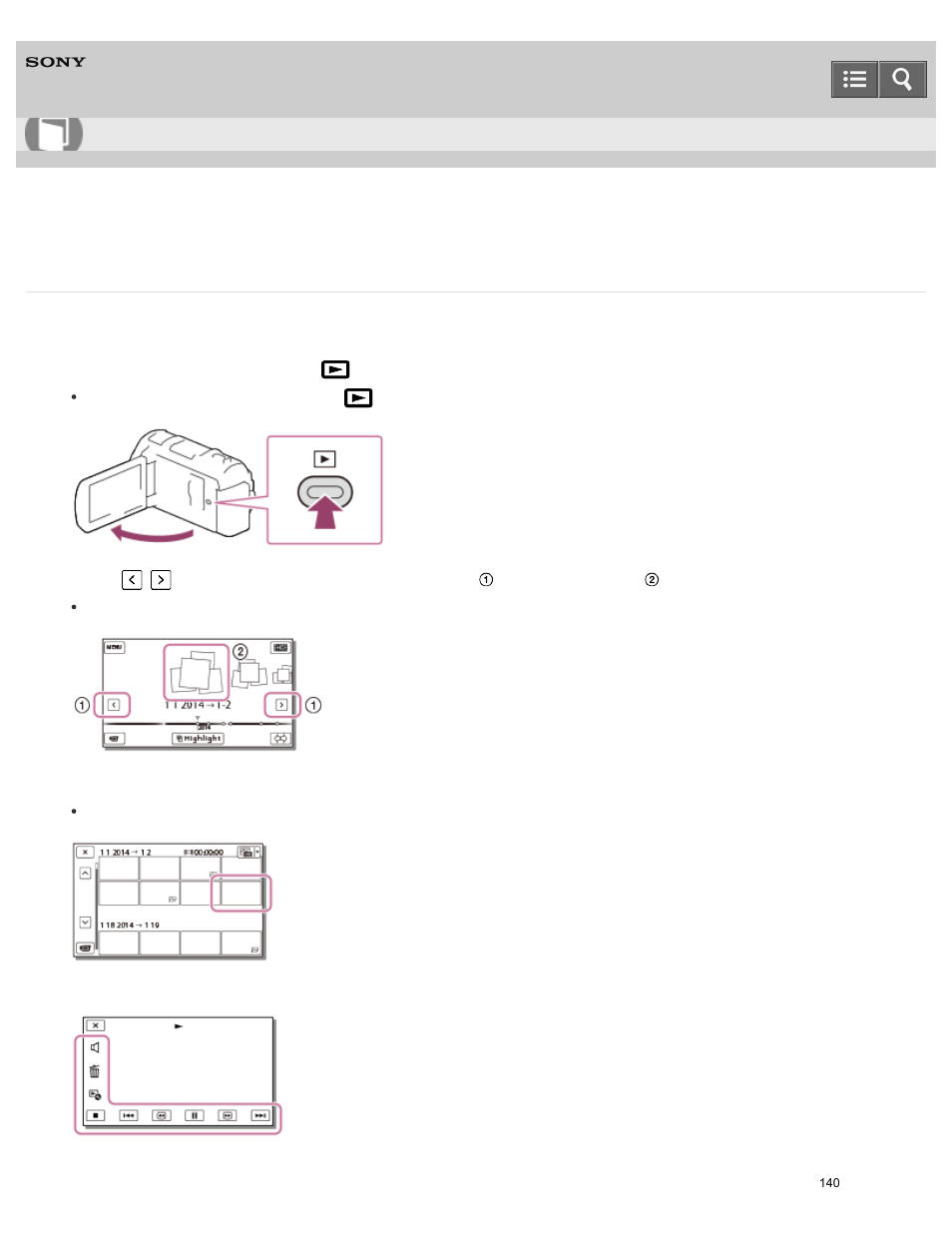 Help guide | Sony HDR-PJ810 User Manual | Page 140 / 416