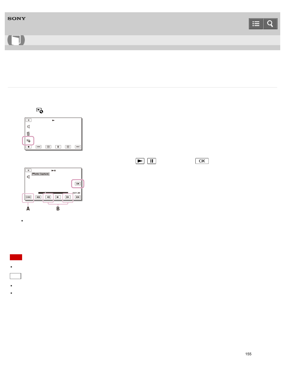 Capturing a photo from a movie, Help guide | Sony HDR-PJ810 User Manual | Page 155 / 416