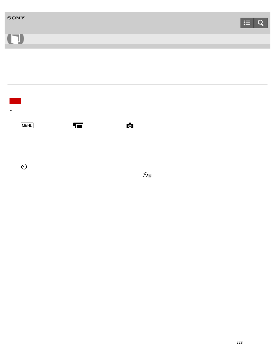 Self-timer, Help guide | Sony HDR-PJ810 User Manual | Page 228 / 416