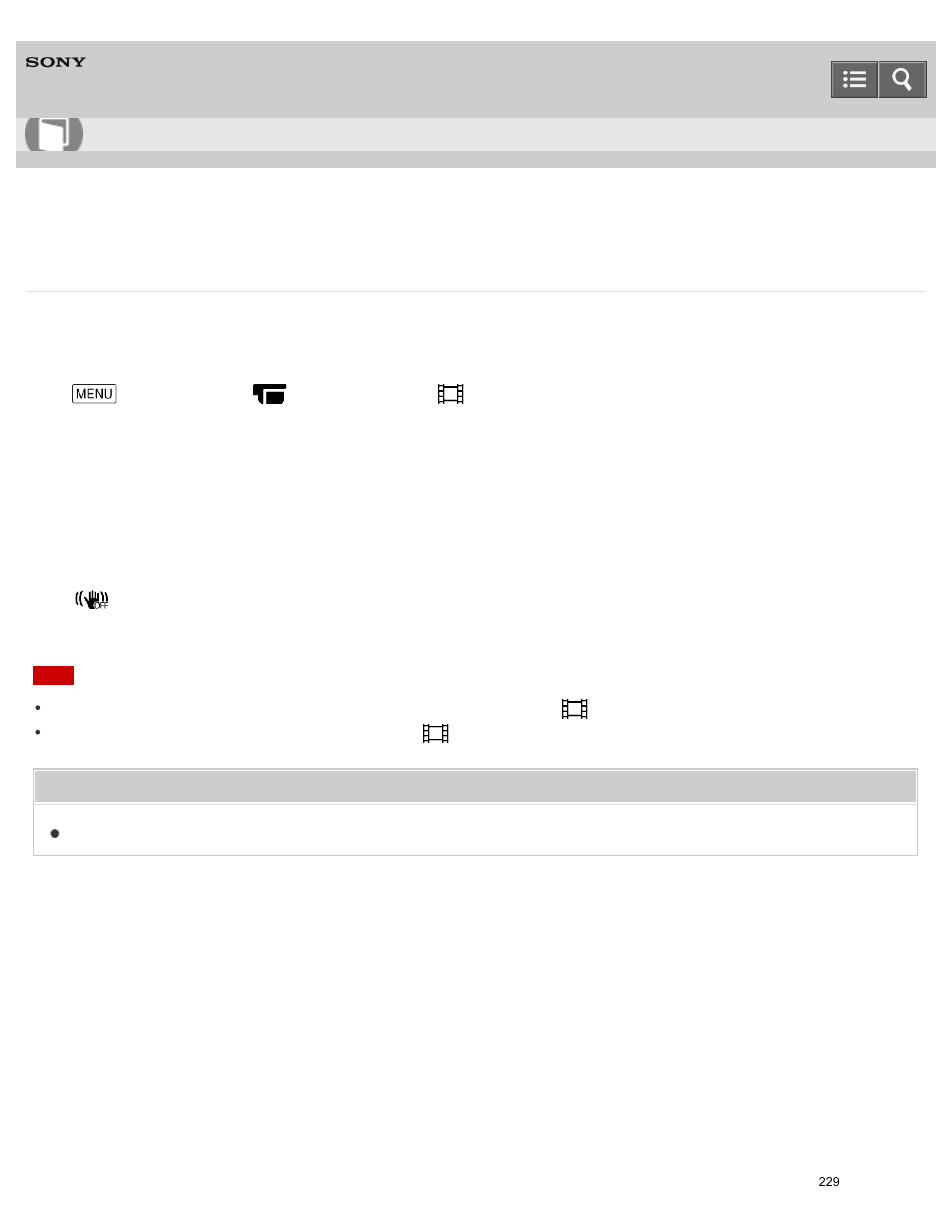 Steadyshot (movie), Help guide | Sony HDR-PJ810 User Manual | Page 229 / 416