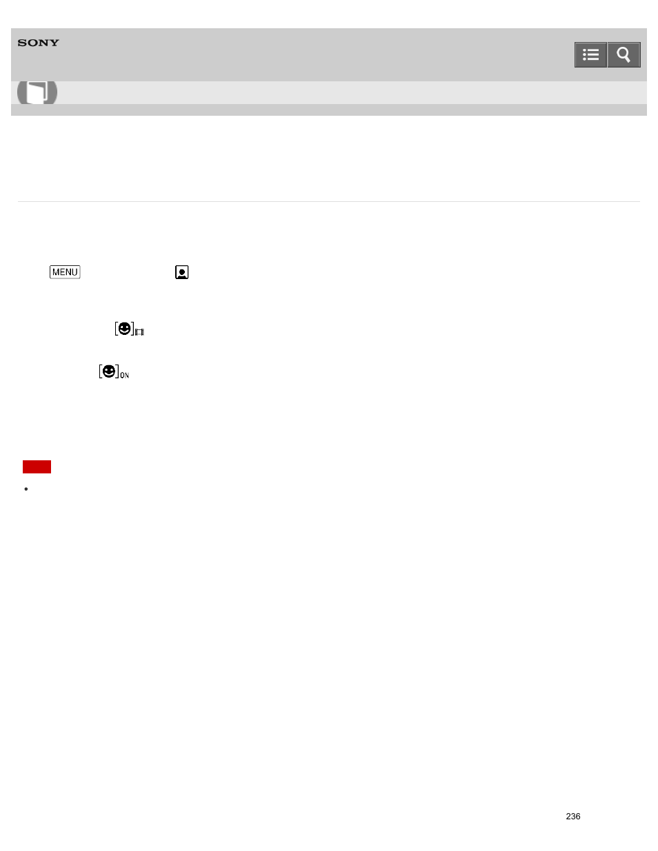 Smile shutter, Help guide | Sony HDR-PJ810 User Manual | Page 236 / 416