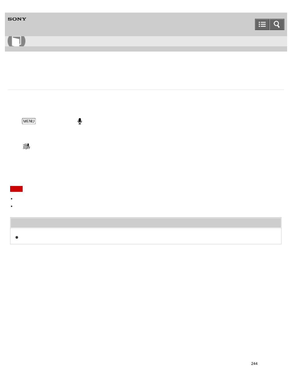 Auto wind nr, Help guide | Sony HDR-PJ810 User Manual | Page 244 / 416