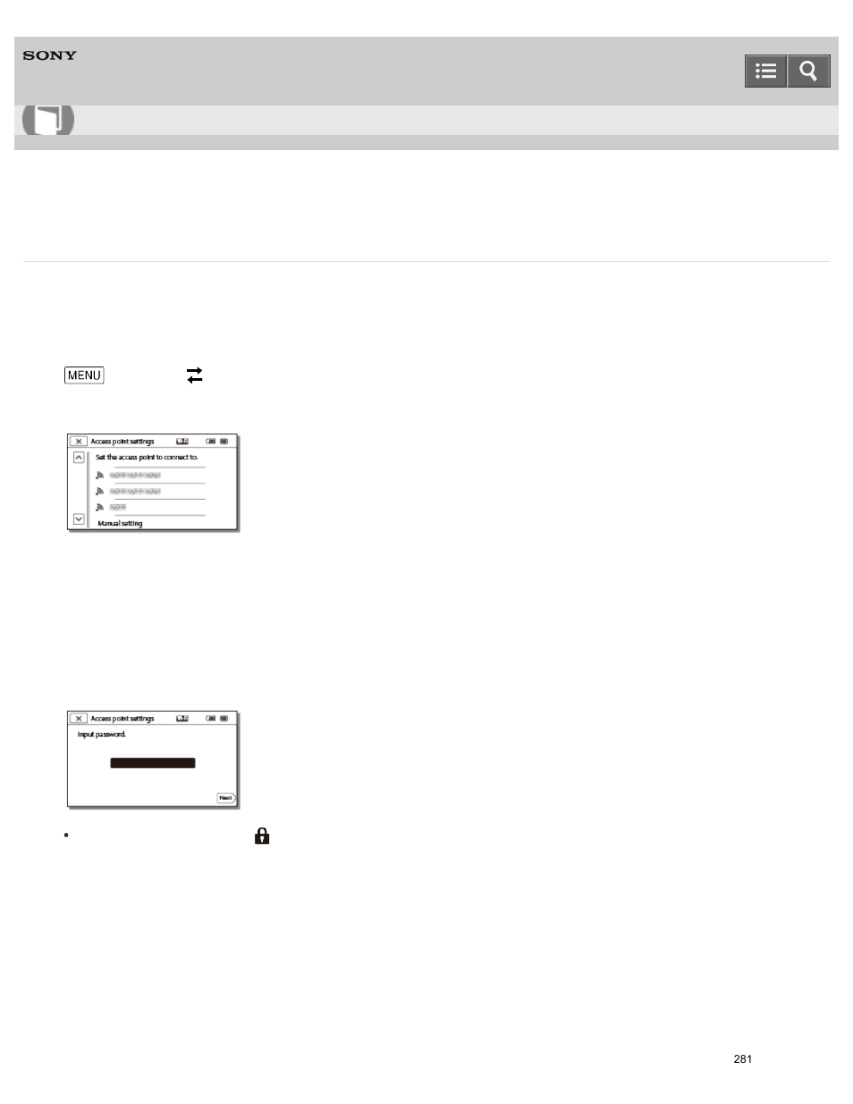 Access point settings, You can register your access point manually, Help guide | Sony HDR-PJ810 User Manual | Page 281 / 416