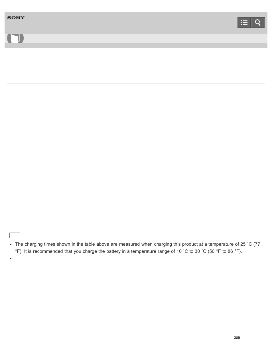 Charging time, Help guide | Sony HDR-PJ810 User Manual | Page 309 / 416