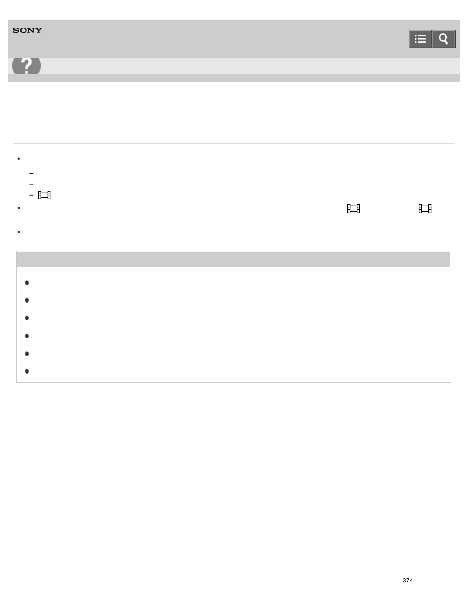 Photos cannot be recorded, Help guide | Sony HDR-PJ810 User Manual | Page 374 / 416