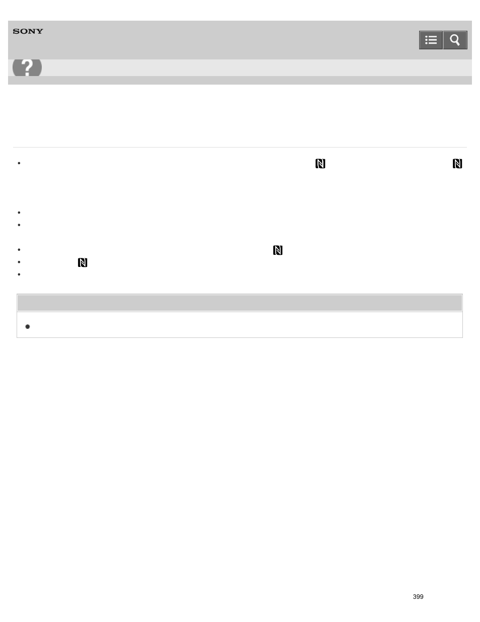 The nfc connection does not work, Help guide | Sony HDR-PJ810 User Manual | Page 399 / 416