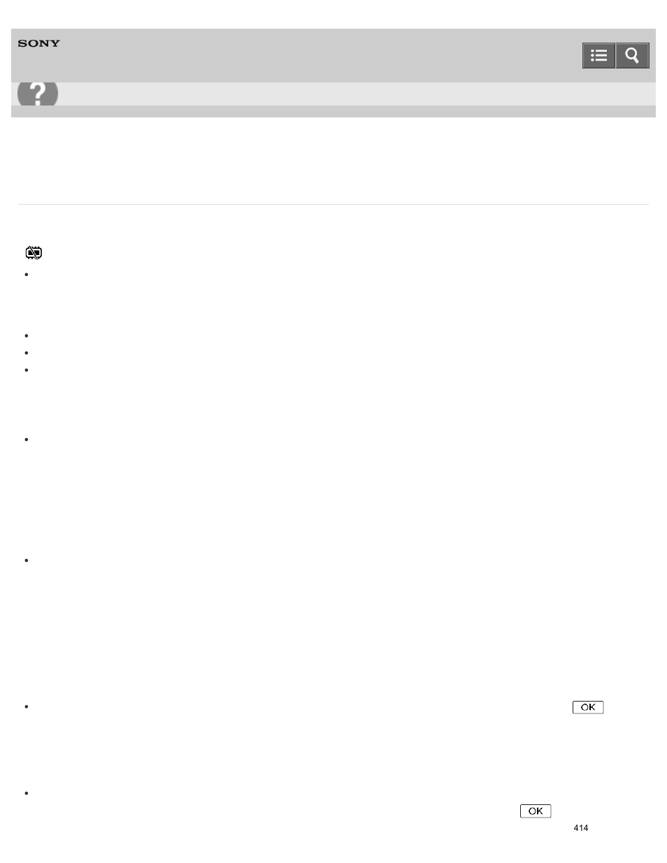 Warning indicators, Help guide | Sony HDR-PJ810 User Manual | Page 414 / 416